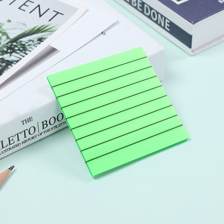 3" Lined Transparent Sticky Note Green