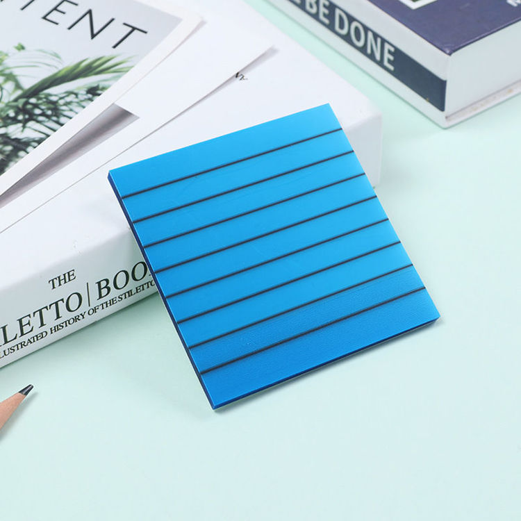3" Lined Transparent Sticky Note Lake Blue