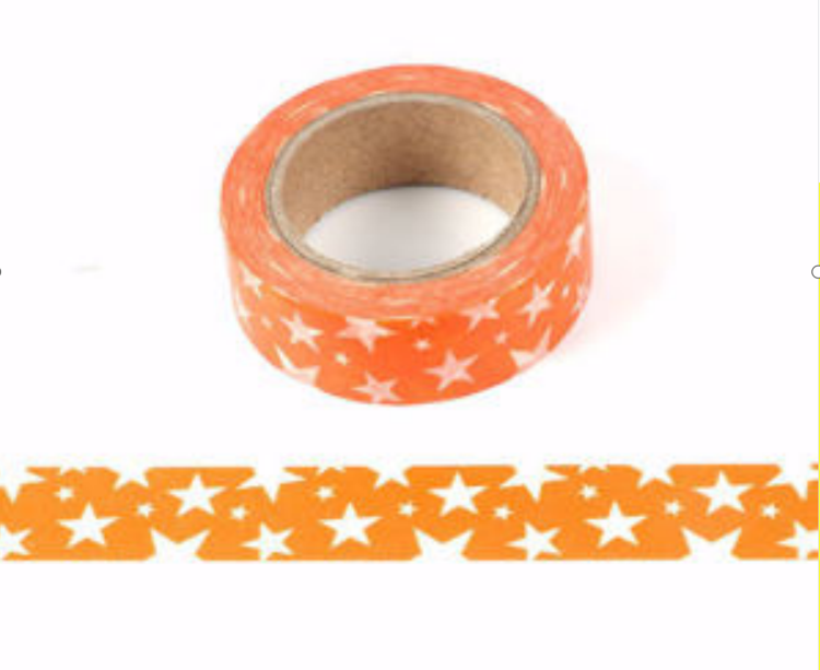Picture of orange background with white star