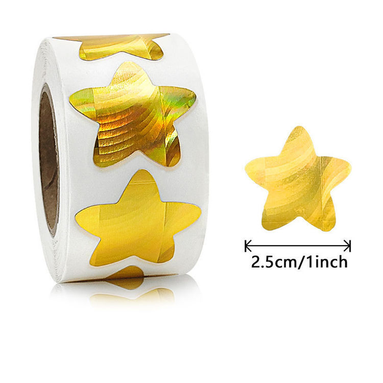 Golden Laser Star Sticker 4