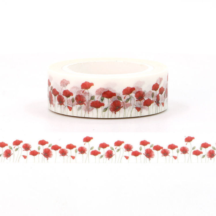 15mm x 10m CMYK 4 Poppy Flower Washi Tape