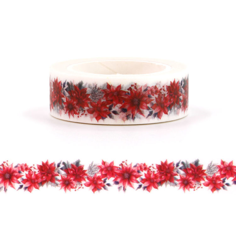 15mm x 10m CMYK Christmas Flower Washi Tape