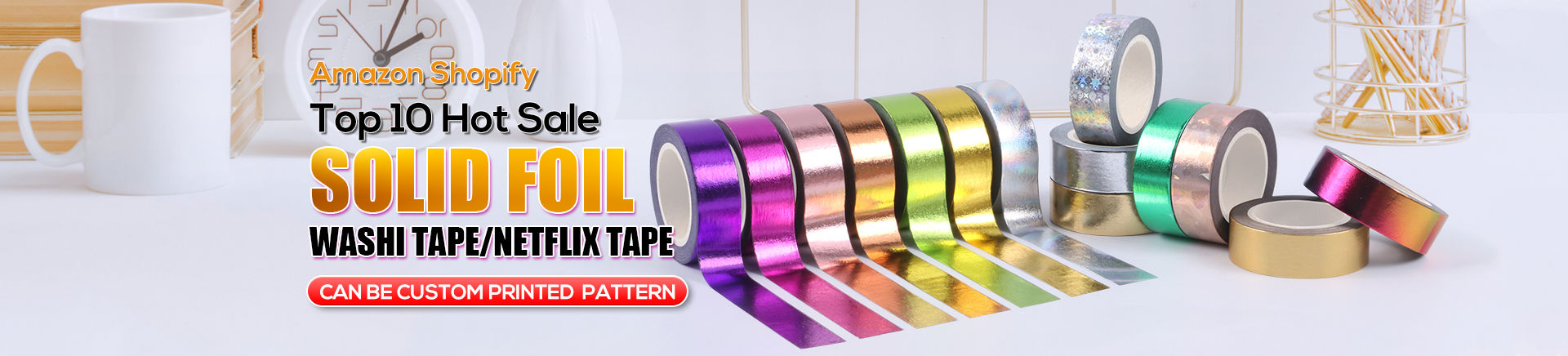 Solid Color Foil Washi Tape